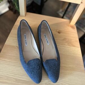 Manolo Blahnik Grey MB loafers